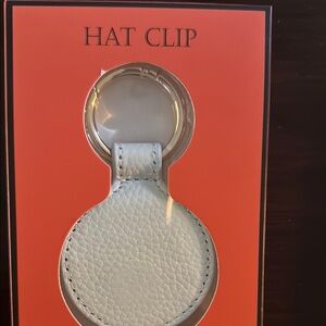White Leather Hat Clip